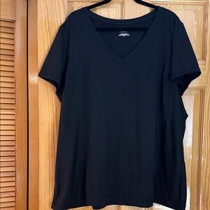 Tek Gear Black V-Neck Short Sleeve Top